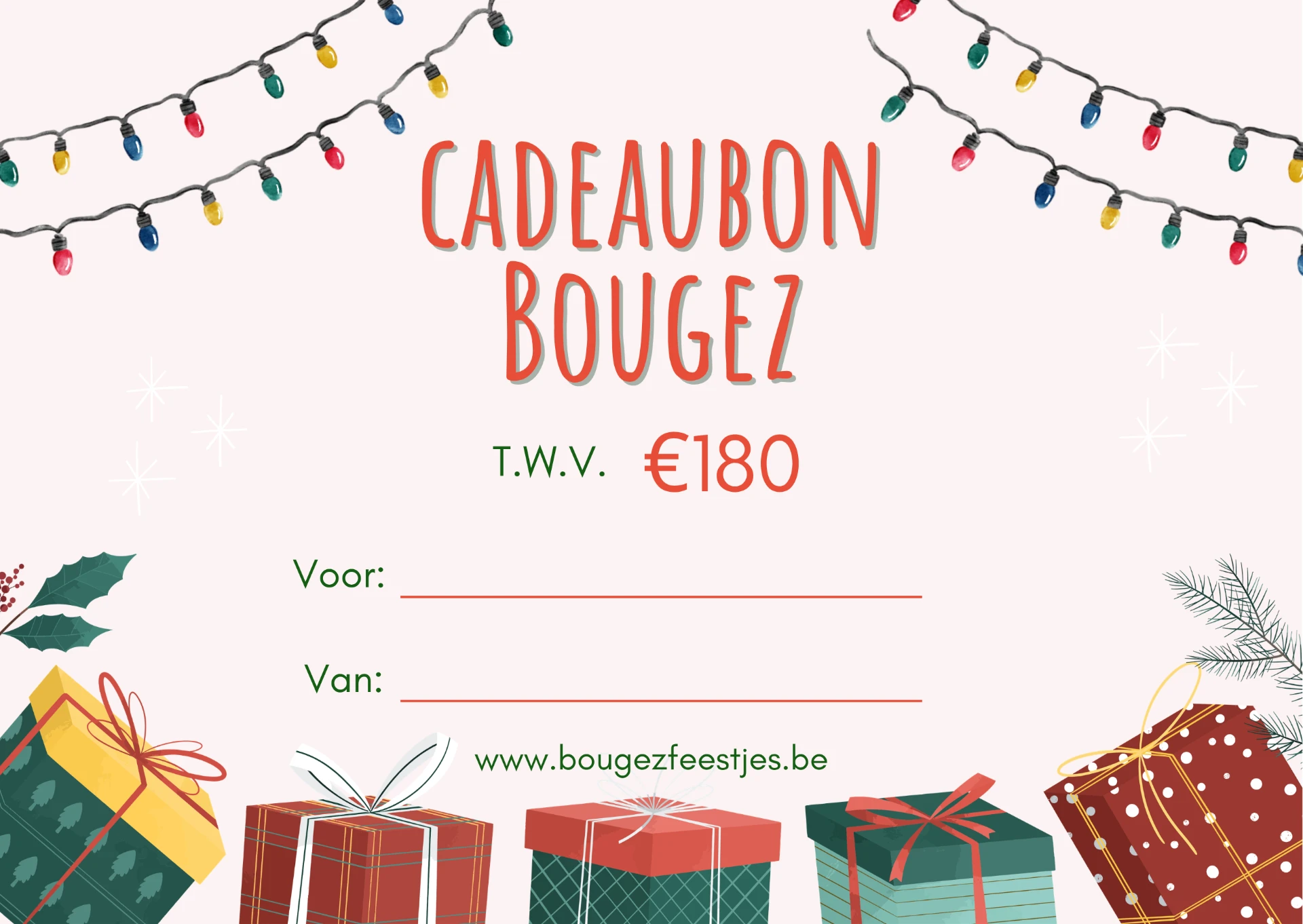 Cadeaubon ontwerp Kerst en eindejaar