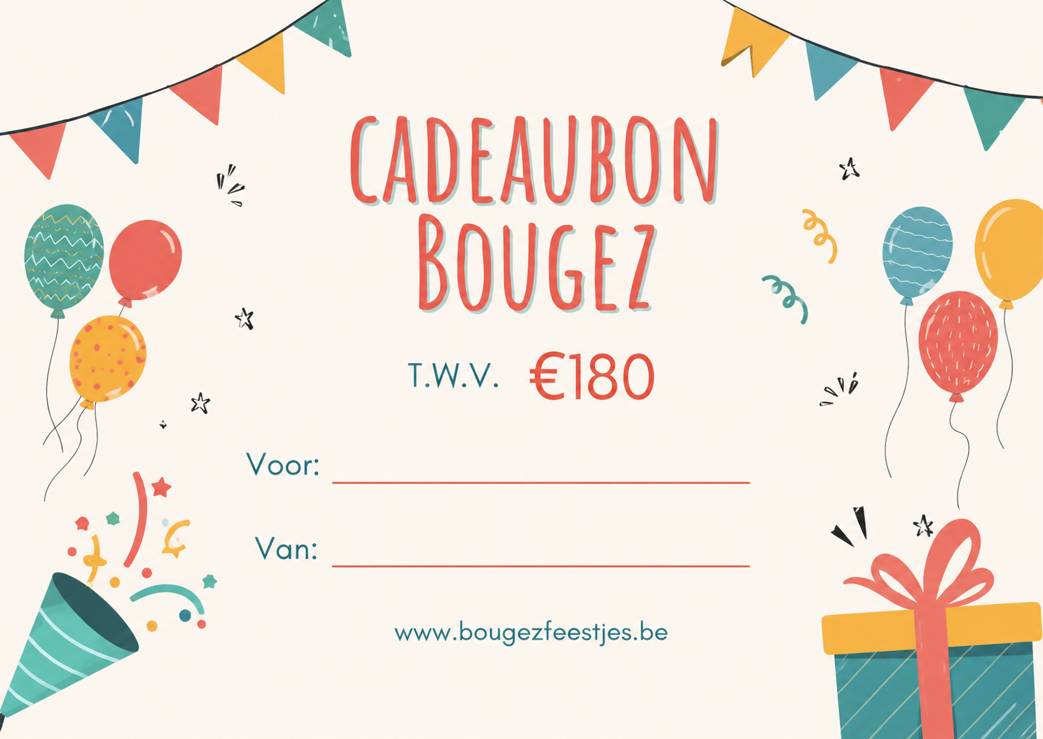 Cadeaubon ontwerp Feestje